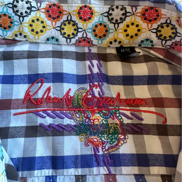 Robert Graham Modern Americana Men’s button down shirt size medium plaid - Picture 3 of 16